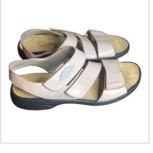 Rieker Antistress Taupe Leather Comfort Strap Sandals Women’s EU 40